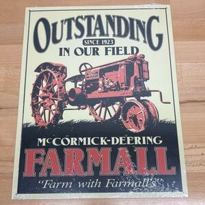 McCormick Deering Farmall Metal Sign. 12.5”x16”, Made USA. Vintage Tractor Decor